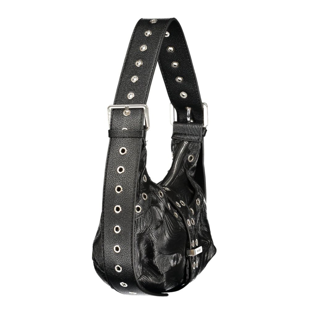 Schwarze Mini-Tasche aus Polyurethan für Damen