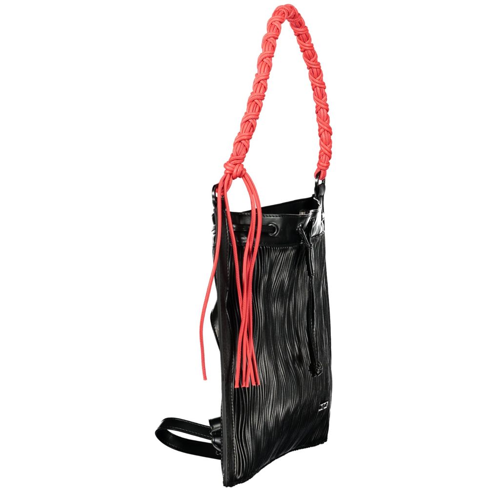 Schwarzer Rucksack aus Polyurethan für Damen