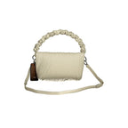 Ecru Polyurethane Women's Handbag