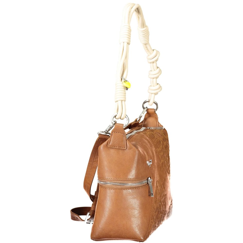 Schultertasche aus Polyurethan in Marrone für Damen