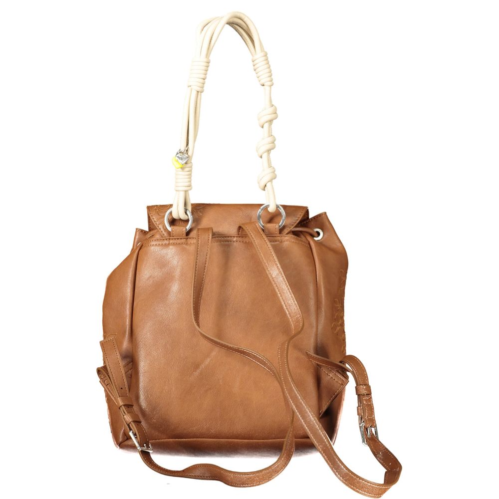 Damenrucksack aus Marrone-Polyurethan