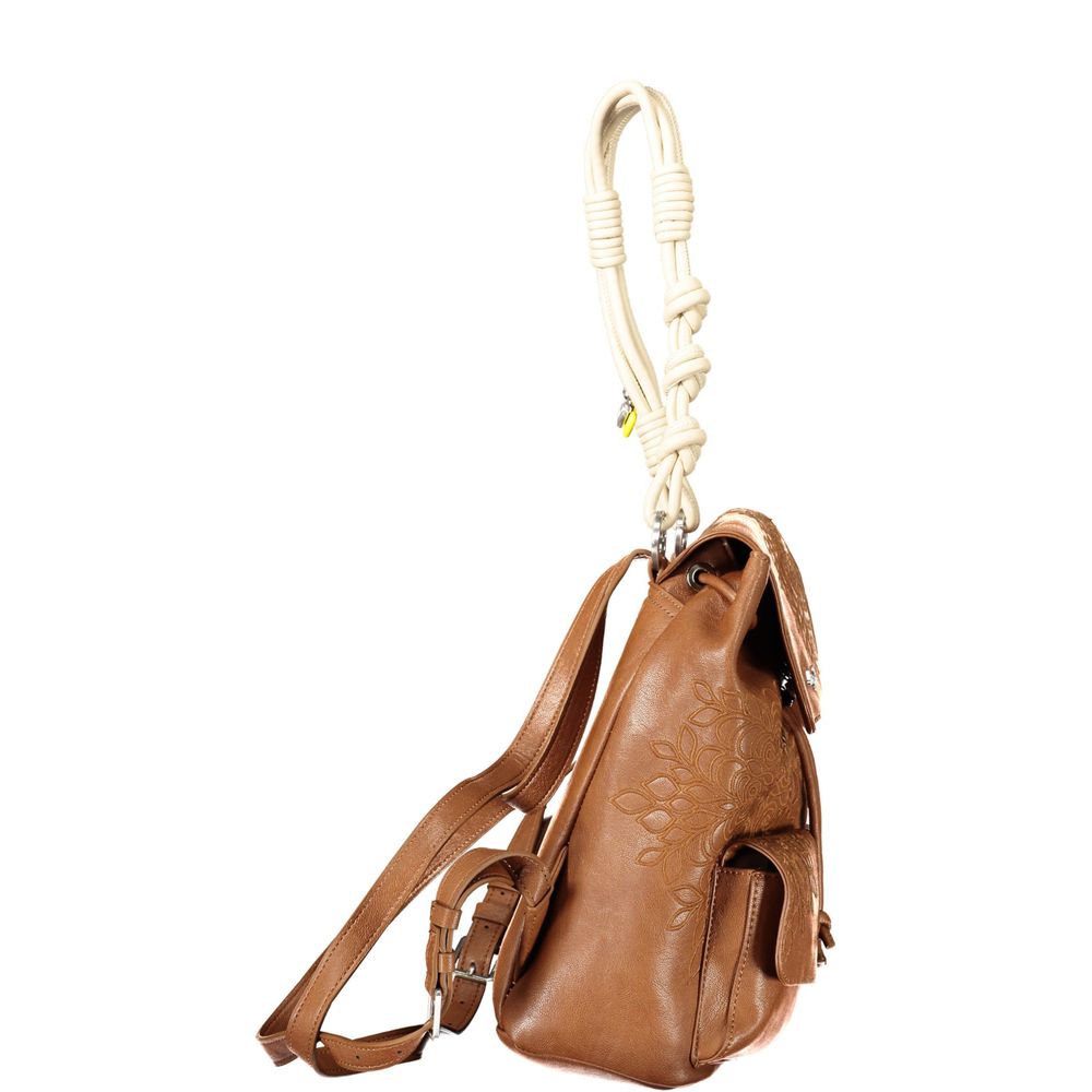 Damenrucksack aus Marrone-Polyurethan