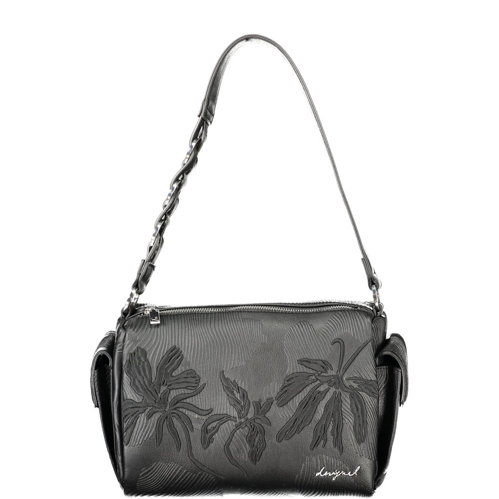 Schwarze Damen-Handtasche aus Polyurethan