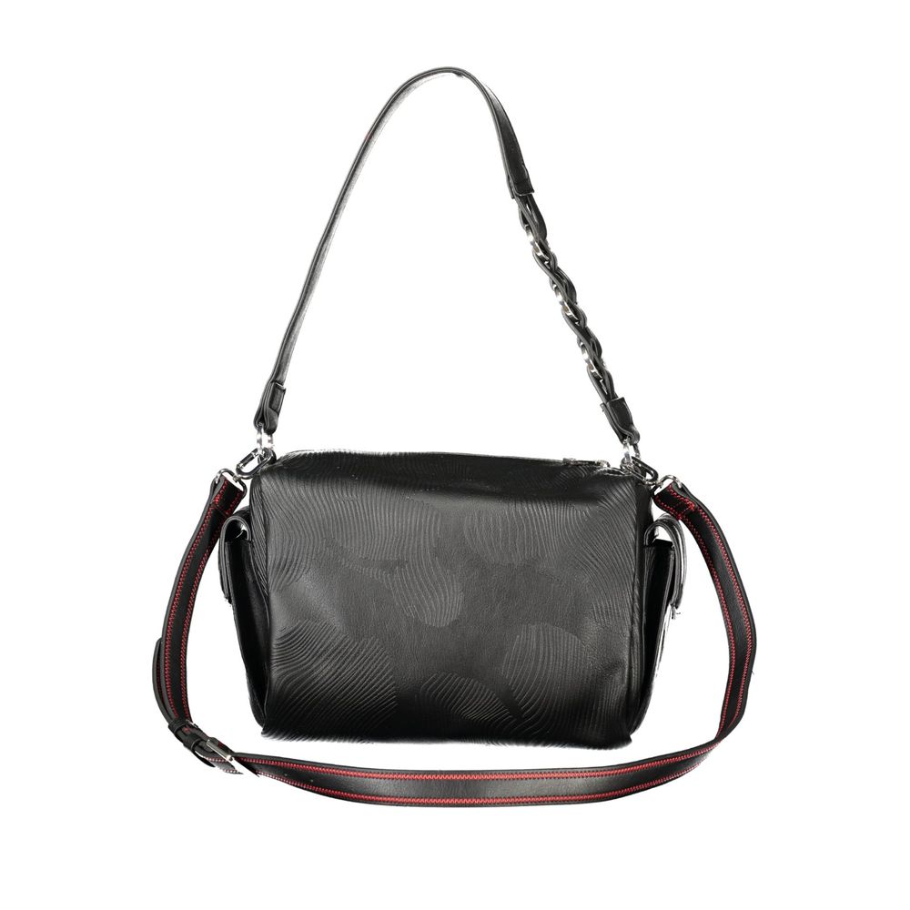 Schwarze Damen-Handtasche aus Polyurethan