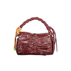 Burgunderfarbene Mini-Tasche aus Polyurethan für Damen