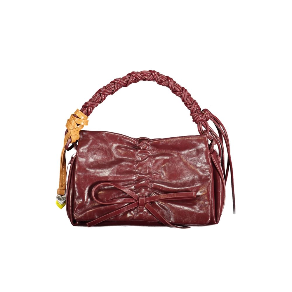 Burgunderfarbene Mini-Tasche aus Polyurethan für Damen