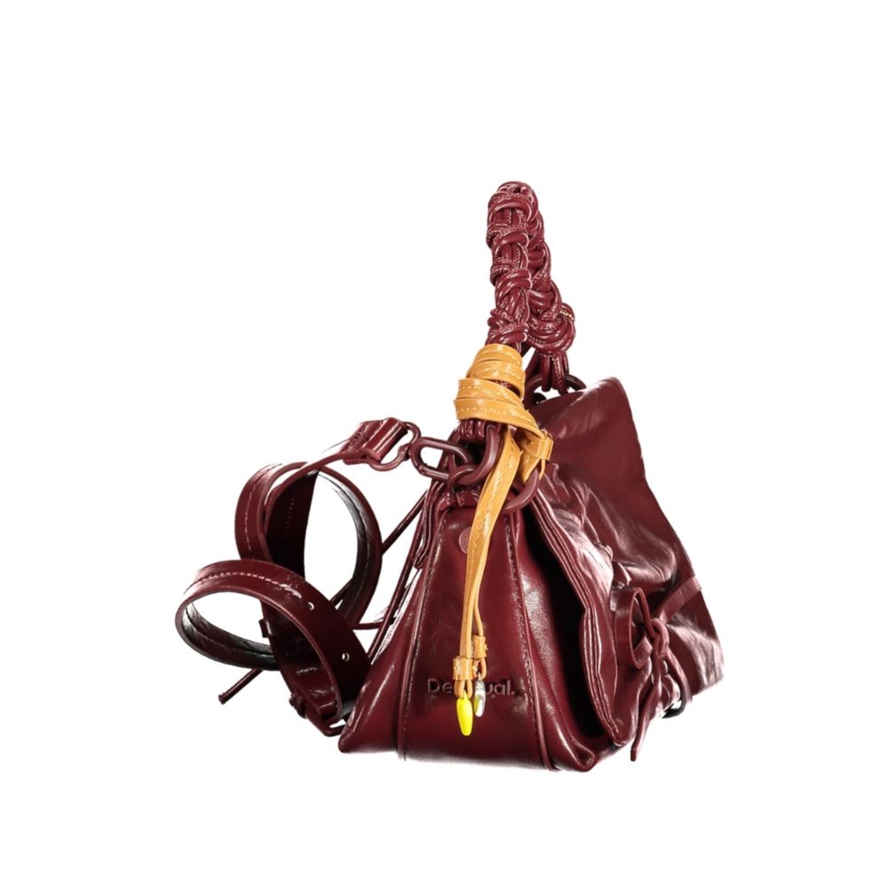 Burgunderfarbene Mini-Tasche aus Polyurethan für Damen