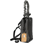 Schwarzer Mini-Rucksack aus Polyurethan für Damen