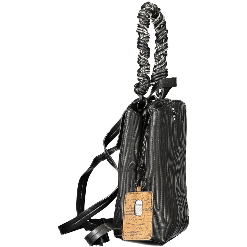 Schwarzer Mini-Rucksack aus Polyurethan für Damen