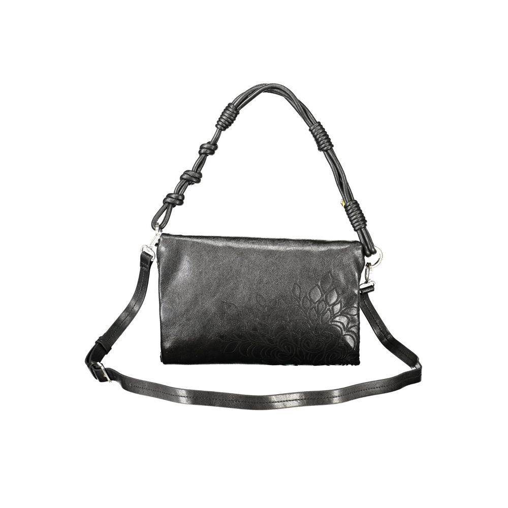 Schwarze Damen-Handtasche aus Polyurethan