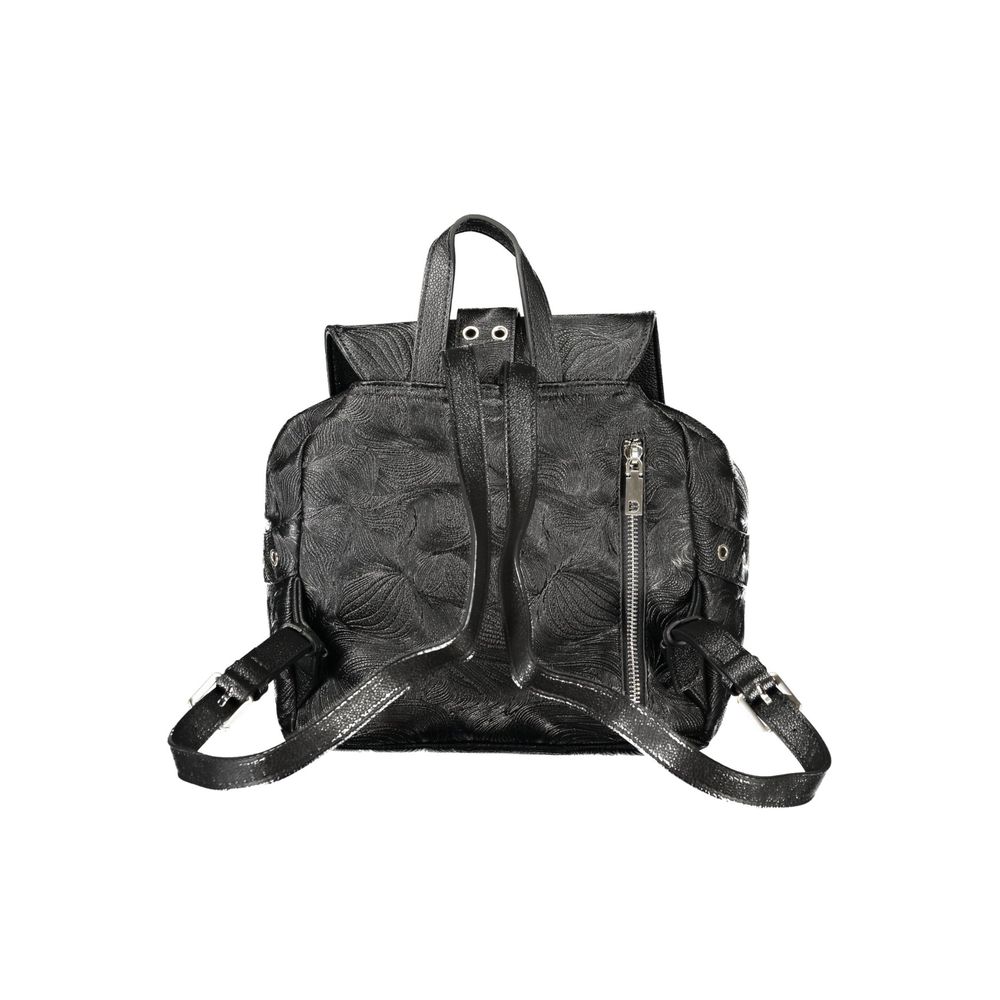 Schwarzer Rucksack aus Polyurethan für Damen