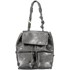 Schwarzer Mini-Rucksack aus Polyurethan für Damen