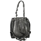 Schwarzer Mini-Rucksack aus Polyurethan für Damen