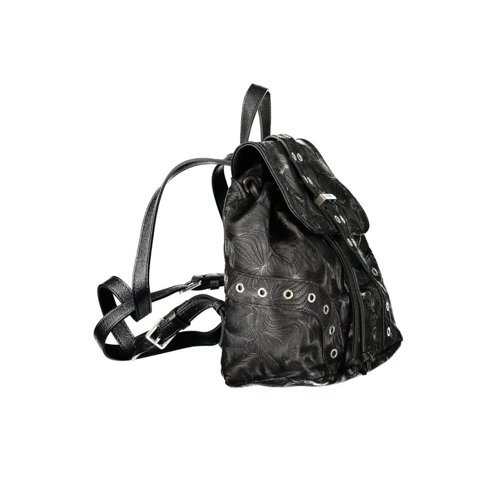 Schwarzer Rucksack aus Polyurethan für Damen