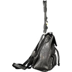 Schwarzer Mini-Rucksack aus Polyurethan für Damen