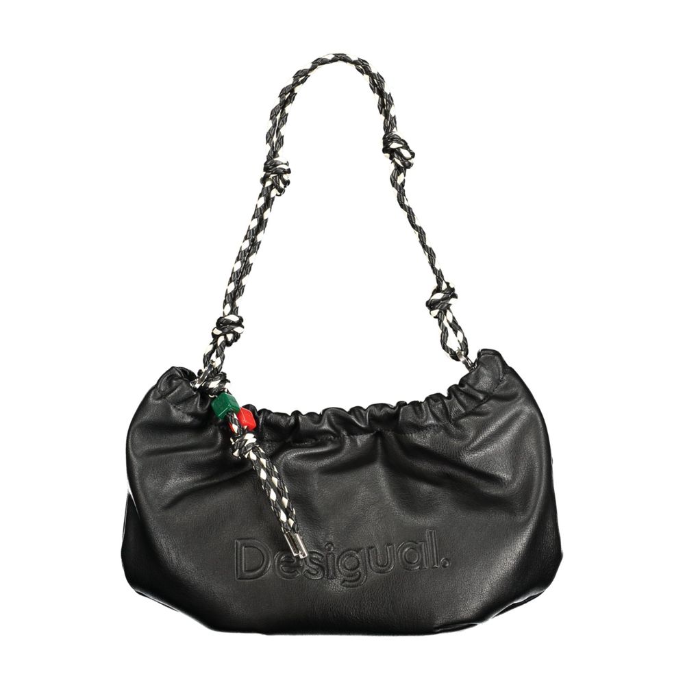 Schwarze Damen-Handtasche aus Polyurethan