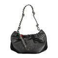 Schwarze Damen-Handtasche aus Polyurethan
