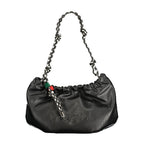 Schwarze Damen-Handtasche aus Polyurethan