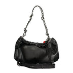 Schwarze Damen-Handtasche aus Polyurethan