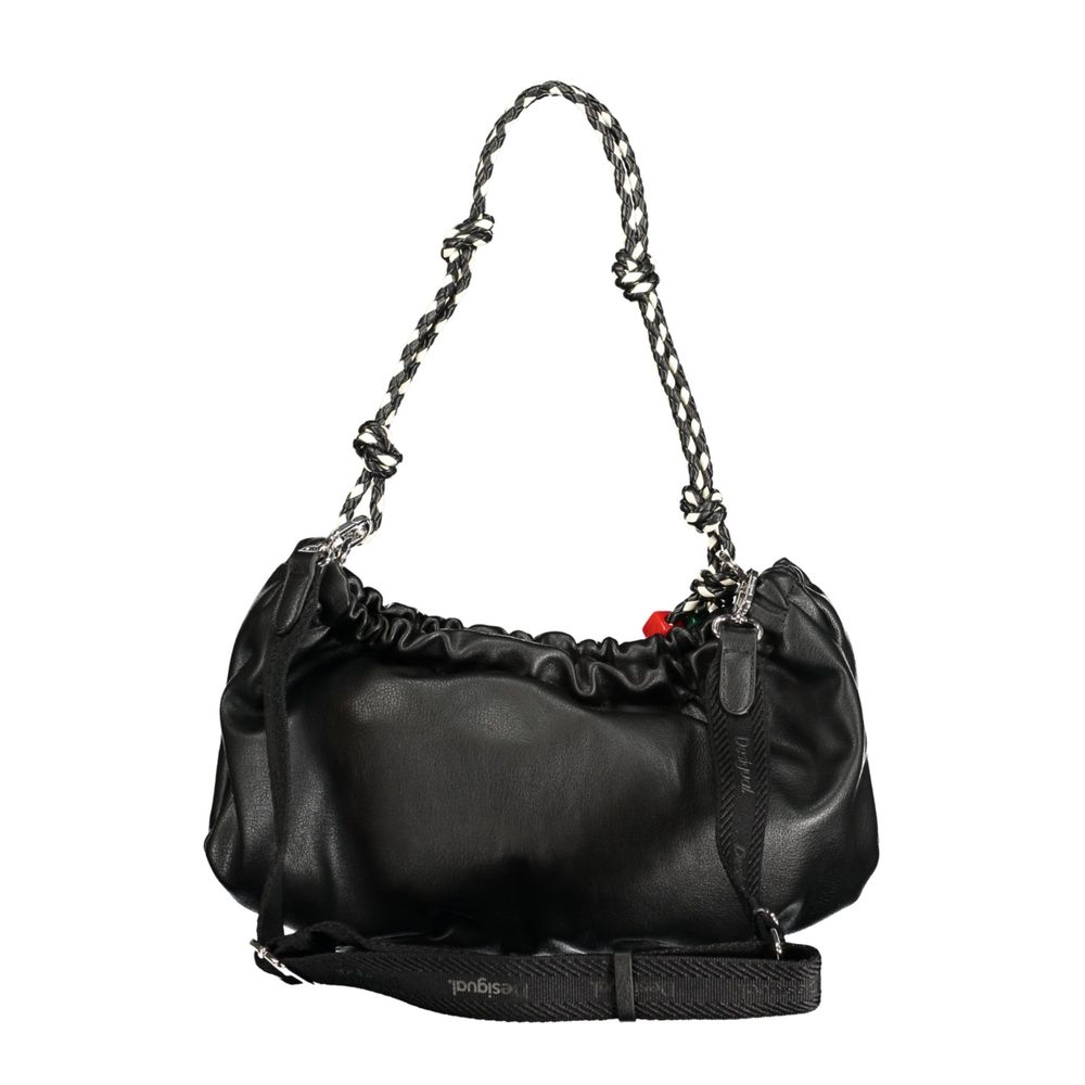 Schwarze Damen-Handtasche aus Polyurethan