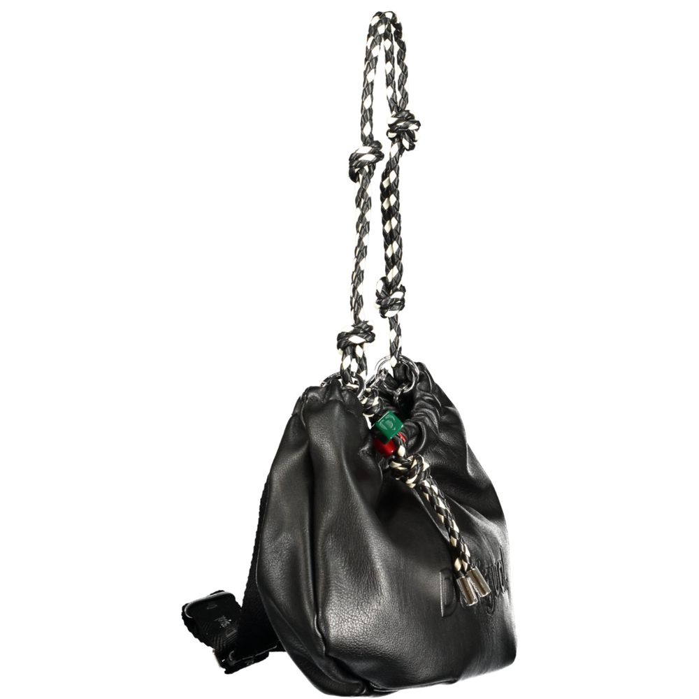 Schwarze Damen-Handtasche aus Polyurethan
