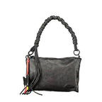 Schwarze Damen-Handtasche aus Polyurethan
