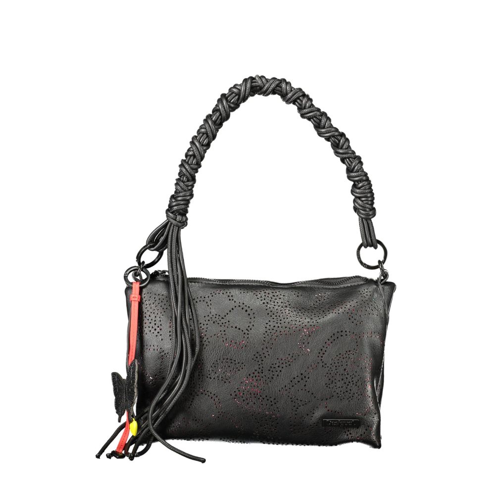 Schwarze Damen-Handtasche aus Polyurethan