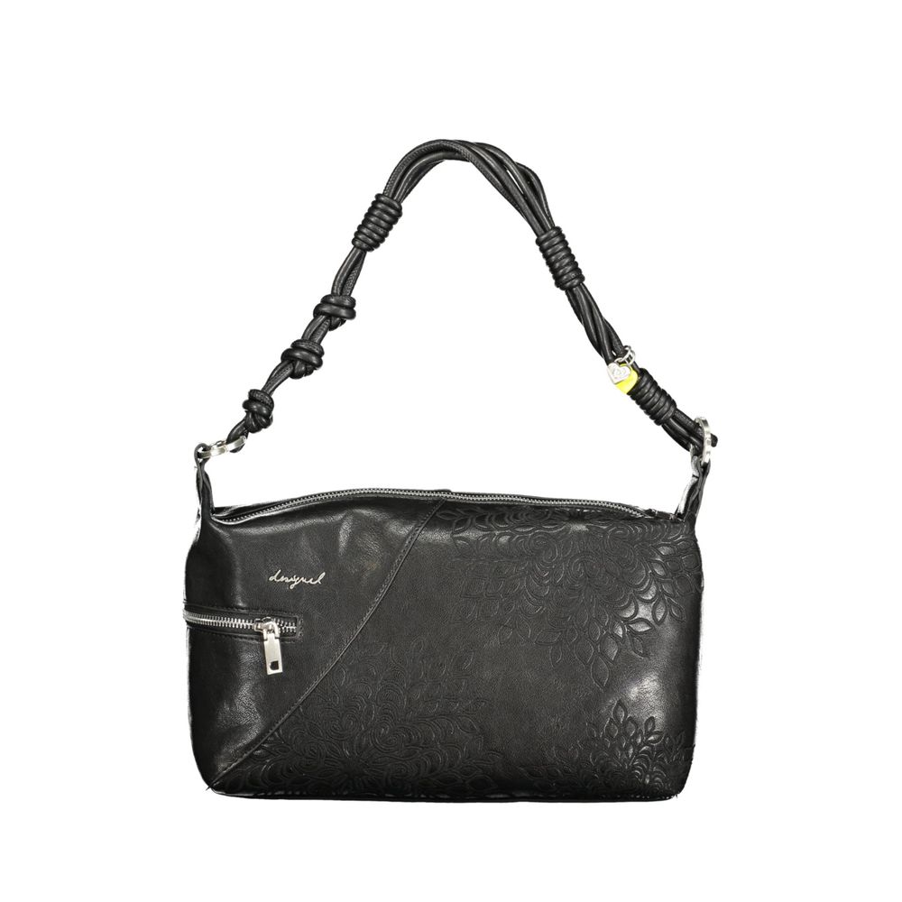 Schwarze Damen-Handtasche aus Polyurethan