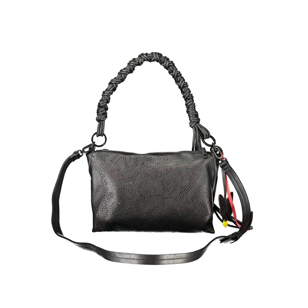 Schwarze Damen-Handtasche aus Polyurethan
