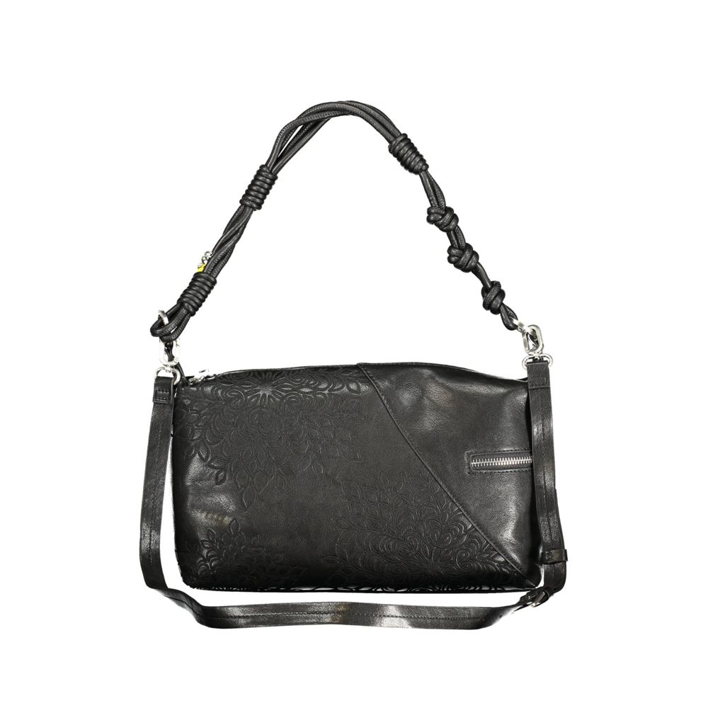 Schwarze Damen-Handtasche aus Polyurethan