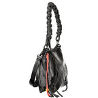 Schwarze Damen-Handtasche aus Polyurethan