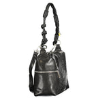 Schwarze Damen-Handtasche aus Polyurethan