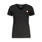 Schwarzes Baumwoll-T-Shirt für Damen