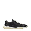 Schwarze Leder-Sneakers
