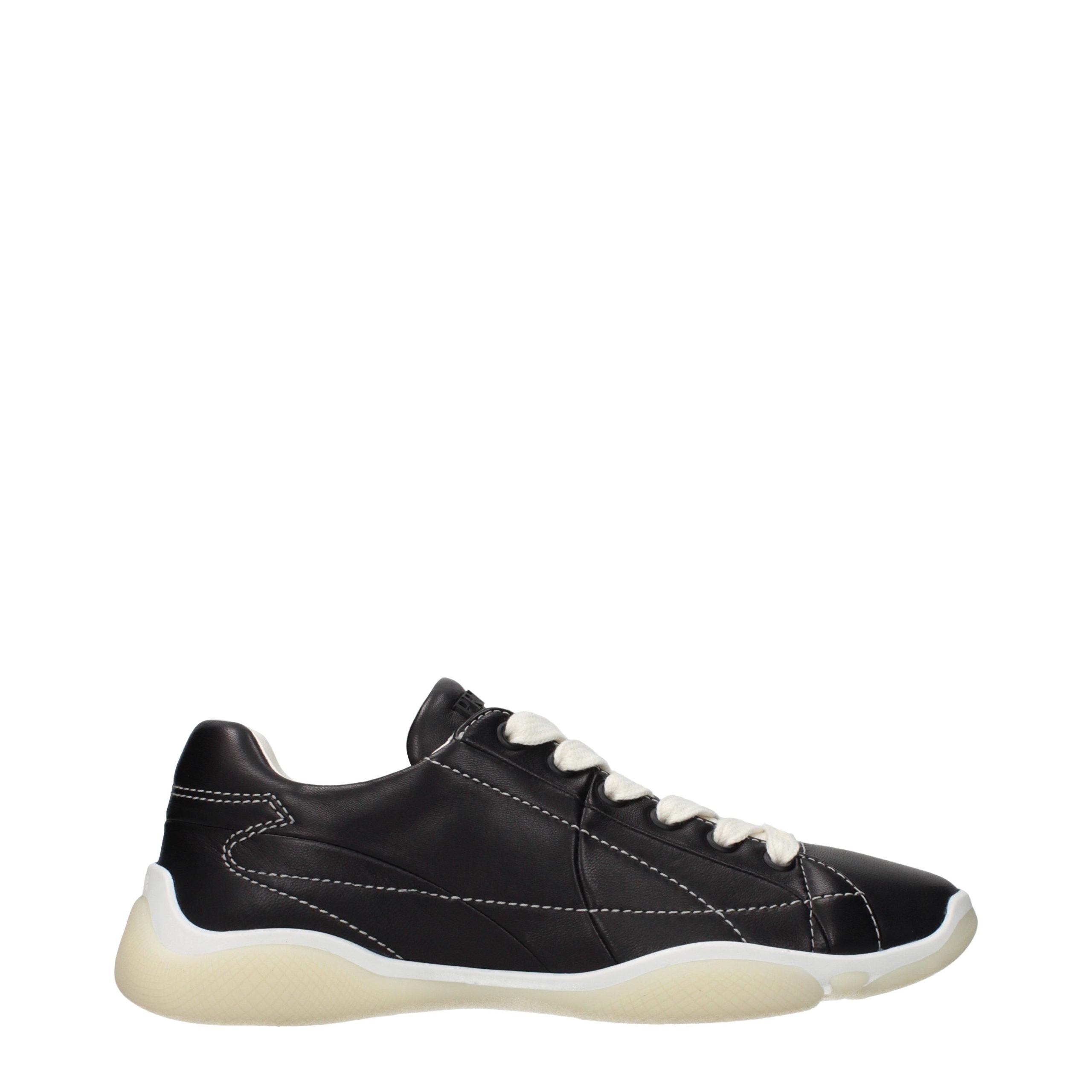Schwarze Leder-Sneakers