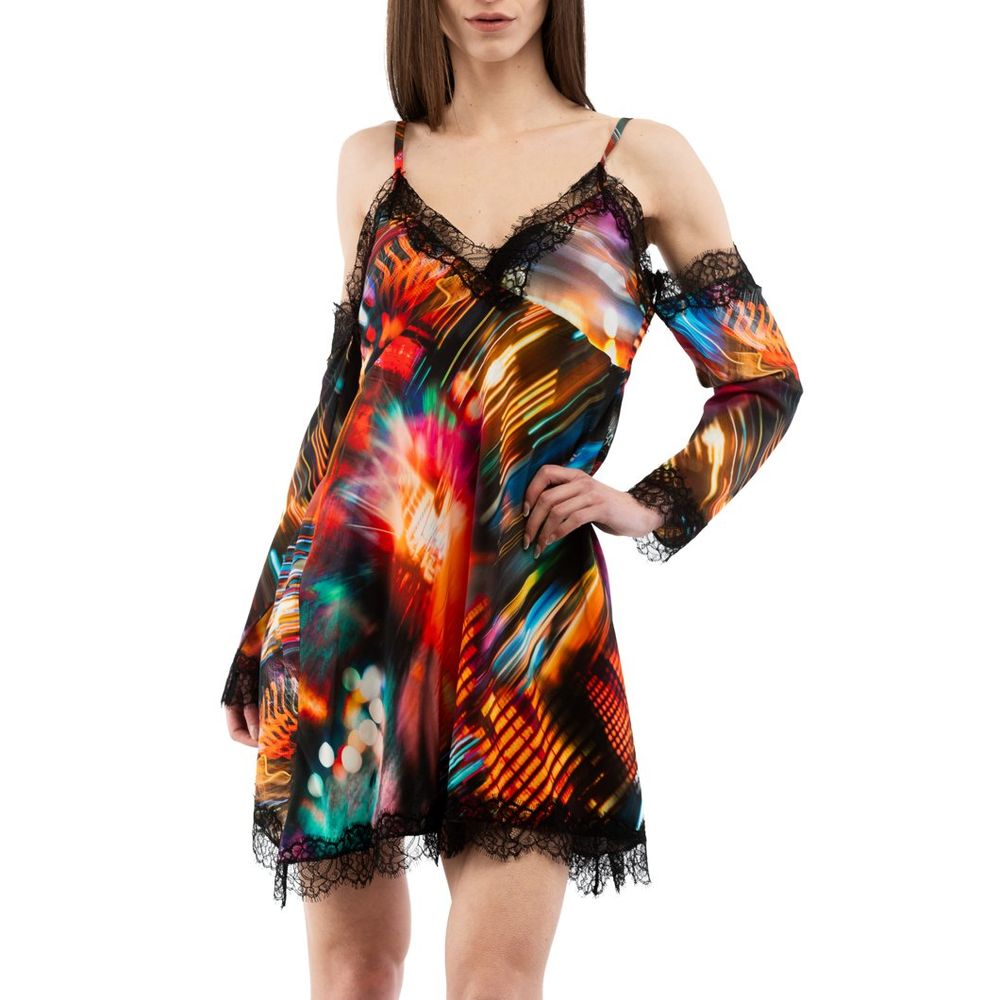 Mehrfarbiges Freizeitkleid aus Viskose