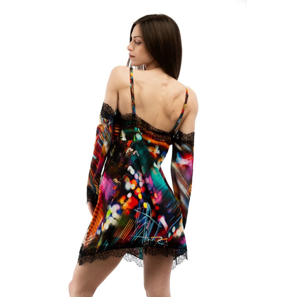 Mehrfarbiges Freizeitkleid aus Viskose