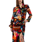 Mehrfarbiges Freizeitkleid aus Viskose