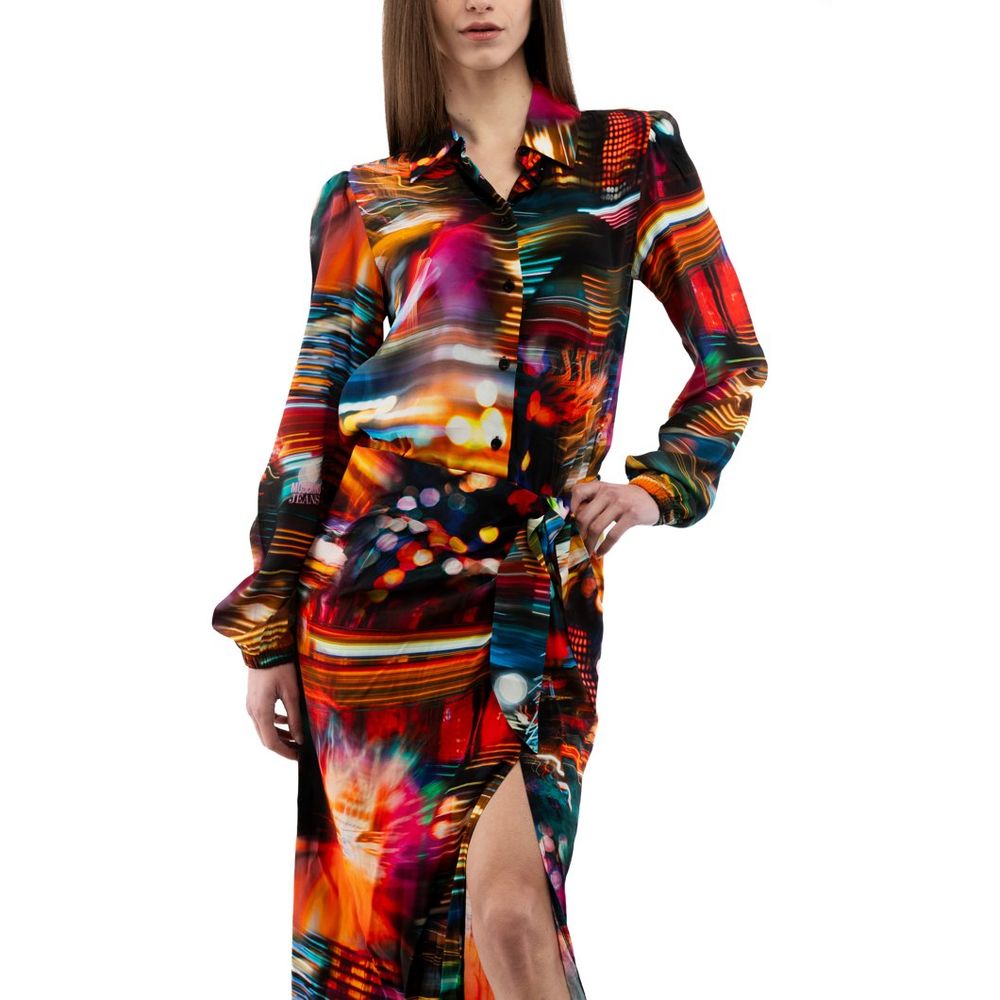 Mehrfarbiges Freizeitkleid aus Viskose