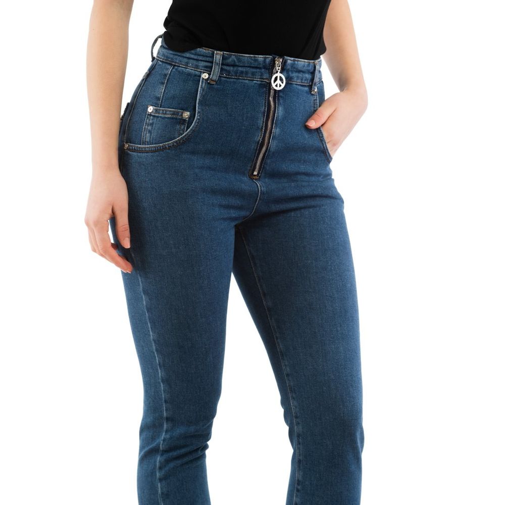Mehrfarbige Baumwolljeans mit hoher Taille