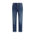 Blaue Jeans aus Baumwolle im geraden Schnitt Brunello Cucinelli