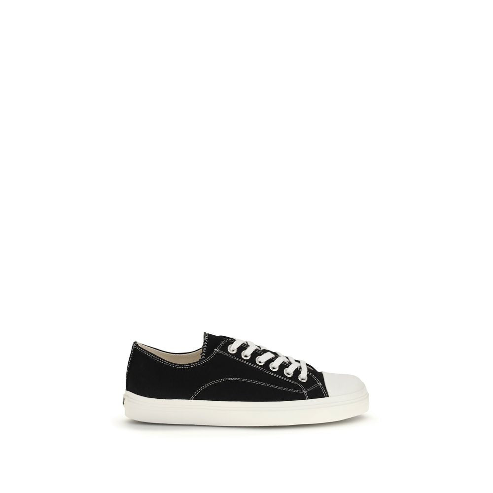 Schwarze Low-Top-Sneaker aus Baumwolle