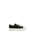 Schwarze Low-Top-Sneaker aus Baumwolle