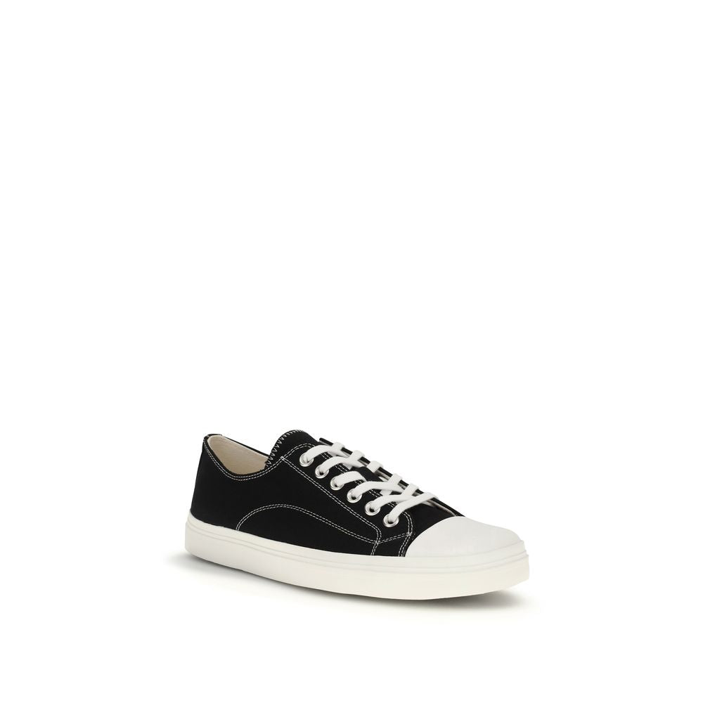 Schwarze Low-Top-Sneaker aus Baumwolle