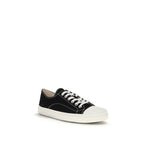 Schwarze Low-Top-Sneaker aus Baumwolle