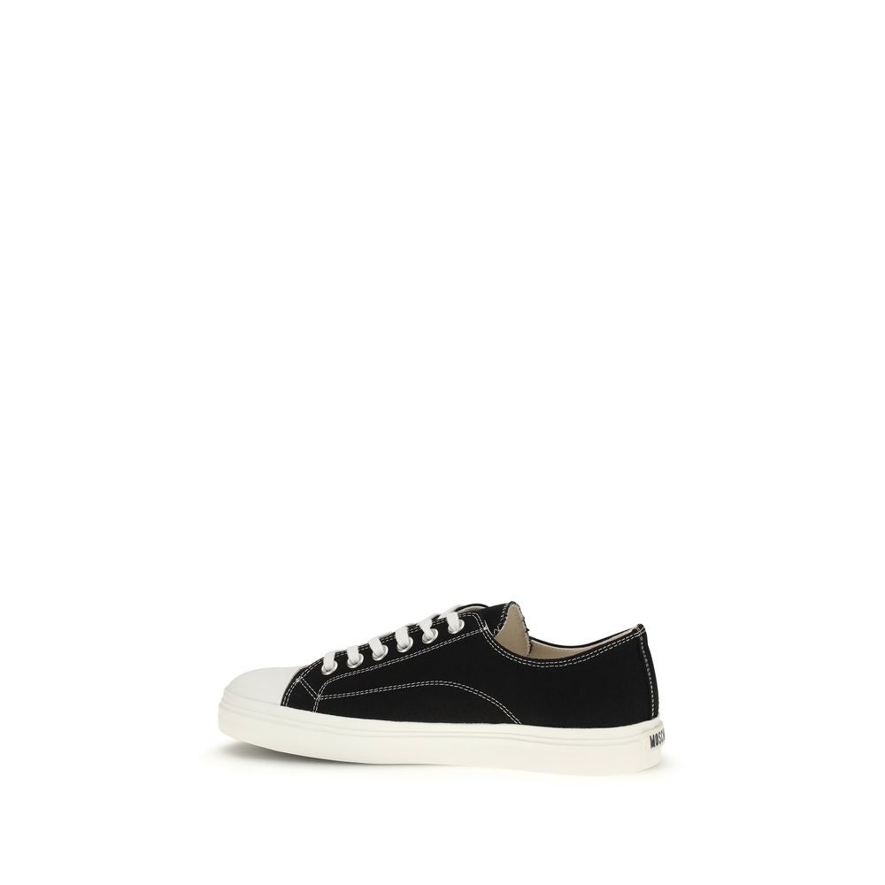 Schwarze Low-Top-Sneaker aus Baumwolle