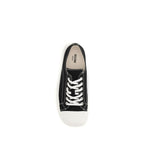 Schwarze Low-Top-Sneaker aus Baumwolle