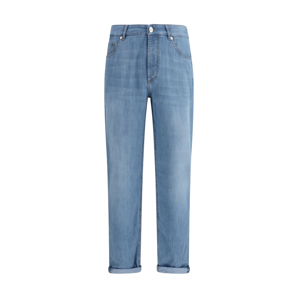 Blaue Baumwolljeans im Relaxed Fit