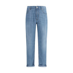 Blaue Baumwolljeans im Relaxed Fit