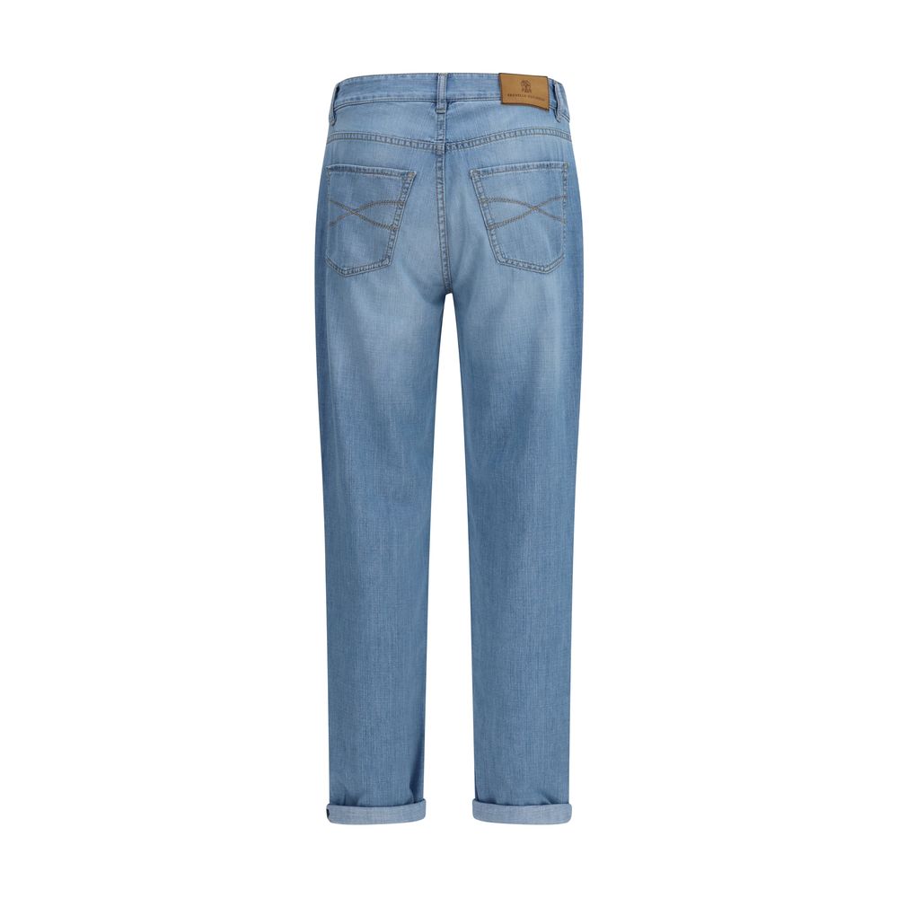 Blaue Baumwolljeans im Relaxed Fit